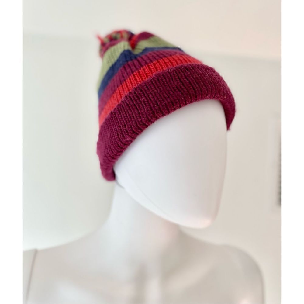 Striped Pompom beanie    - Picture 3 of 5